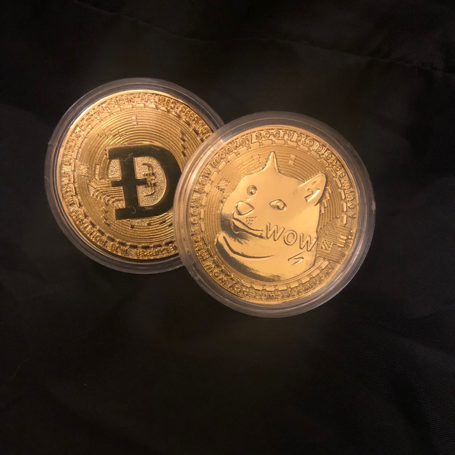 Physical Dogecoin Collectible Souvenir 2 Pack for Doge Coin & Commemor ...