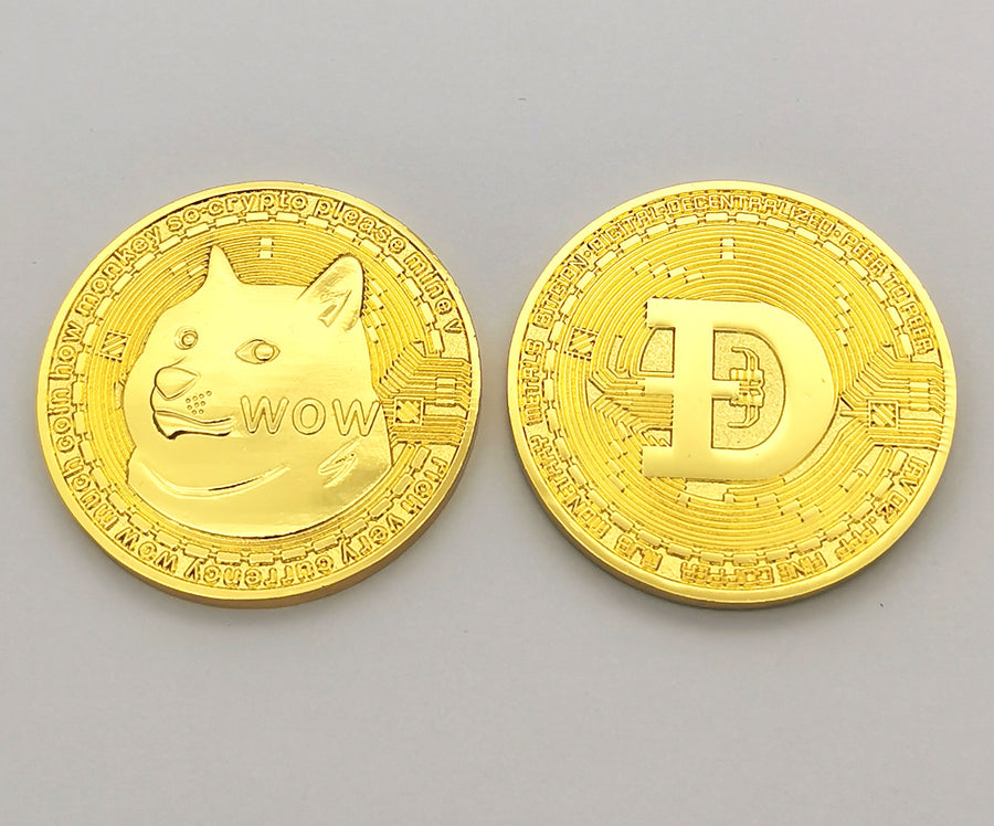 Physical Dogecoin Collectible Souvenir 2 Pack for Doge Coin & Commemor ...