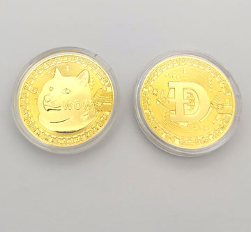 Physical Dogecoin Collectible Souvenir 2 Pack for Doge Coin & Commemor ...